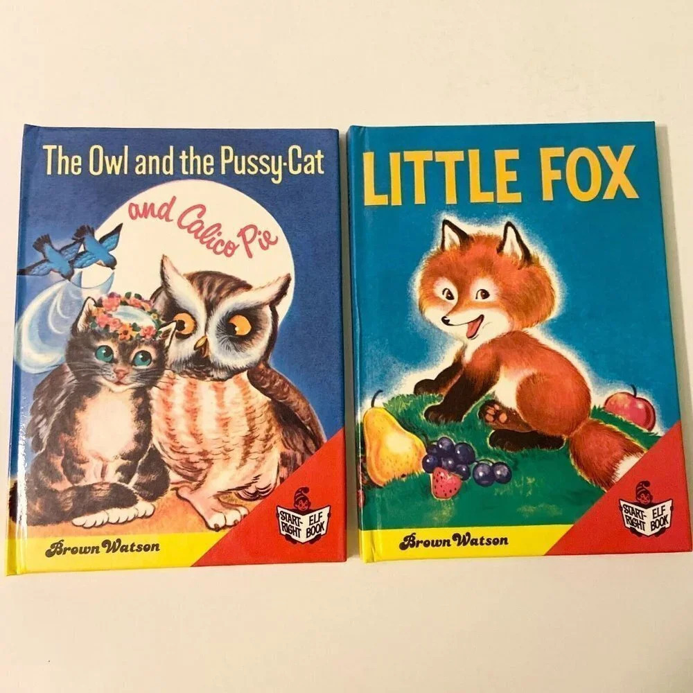 Vintage 1980 Start Right Elf Books The Owl and the Cat and Little Fox